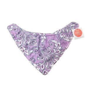 Sew Sweet Minky Bib Purple Paisley‎ Soft Snap Baby New